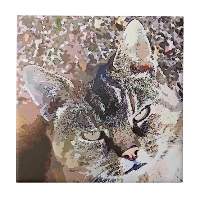 CARREAU EN CÉRAMIQUE TABLEAU CAT (Devant)