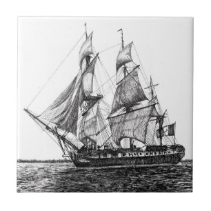 Carreau En Céramique Tall Ship Hermione en céramique