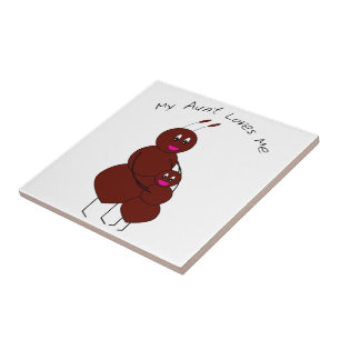 Carreau En Céramique Tante et neveu fourmi de dessin animé mignon s'étr