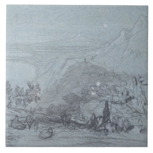 Carreau En Céramique Taormina, des "vues de la Sicile" (craie et