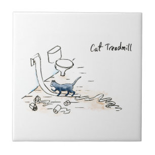 Carreau En Céramique Tapis roulant comique de chat
