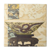 Tapisserie asiatique avec bol et design dragon