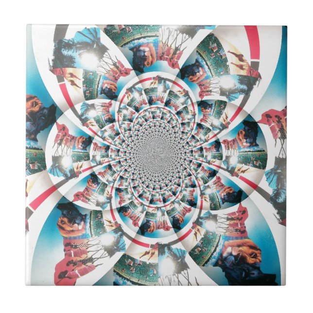 Carreau En Céramique Tapisserie kényane Kaleidoscope (Devant)
