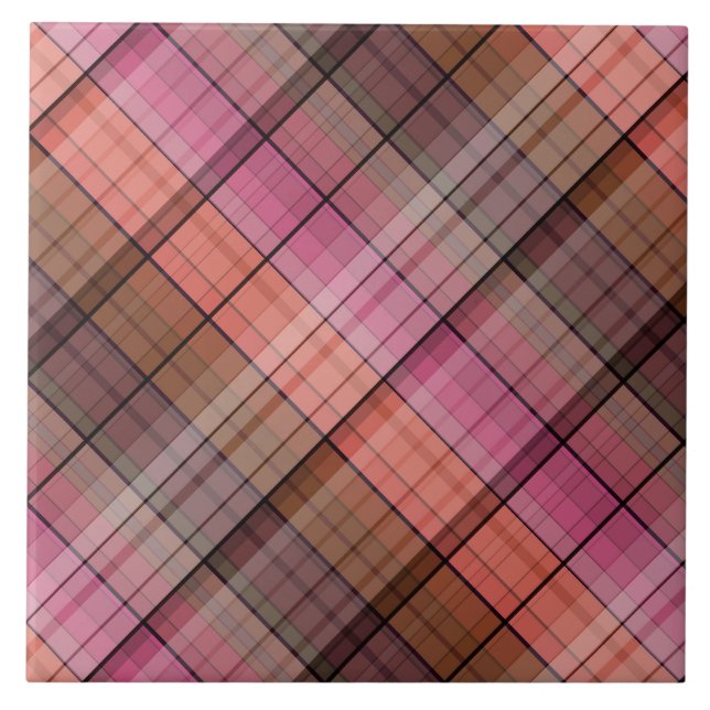 Carreau En Céramique tartan Brown (Devant)