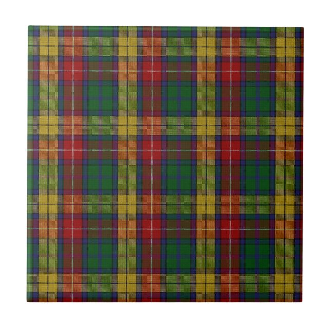 Carreau En Céramique Tartan de famille de clan de Buchanan (Devant)
