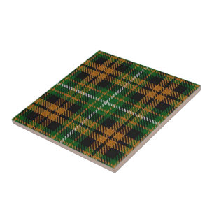 Carreau En Céramique Tartan écossais d'orange d'expressions de Ramsay