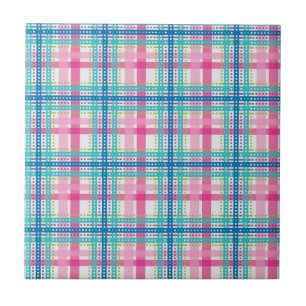 Carreau En Céramique Tartan, motif plaid