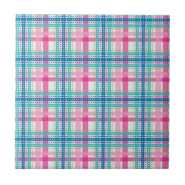 Carreau En Céramique Tartan, motif plaid (Devant)