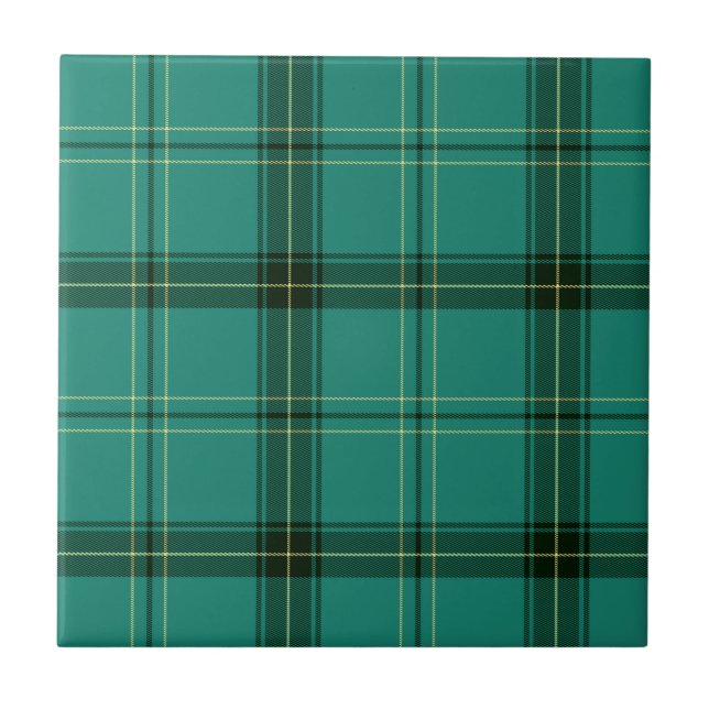 Carreau En Céramique Tartan vert écossais (Devant)