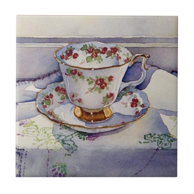 Carreau En Céramique Tasse de thé 1799 sur la toile (Devant)