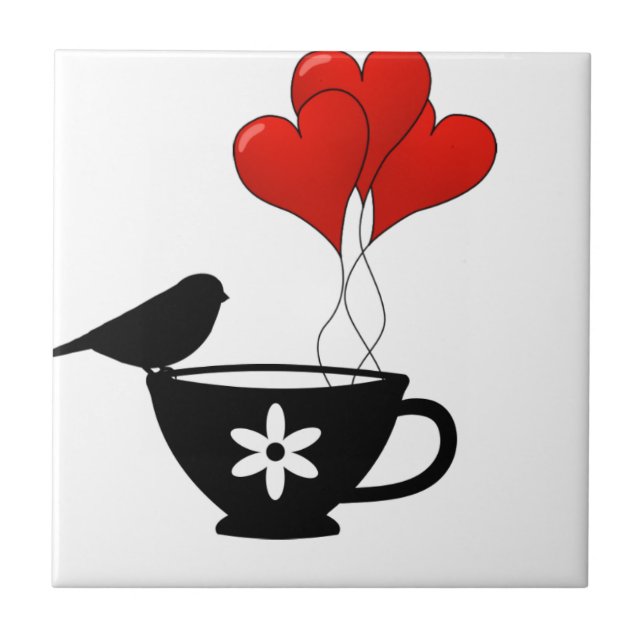 Carreau En Céramique Teacup of Hearts (Devant)