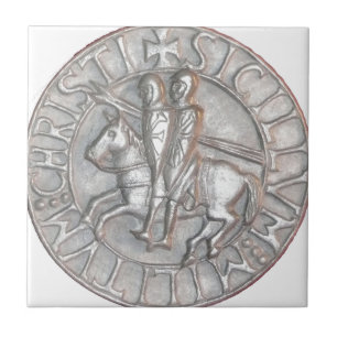 CARREAU EN CÉRAMIQUE TEMPLAR ADOUBE L'EMBLÈME