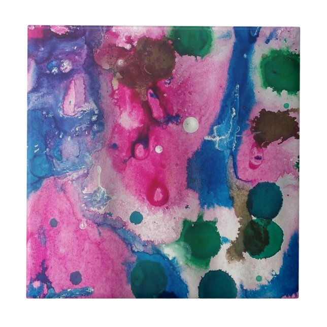 Carreau En Céramique Temps de lecture avec encre (Devant)