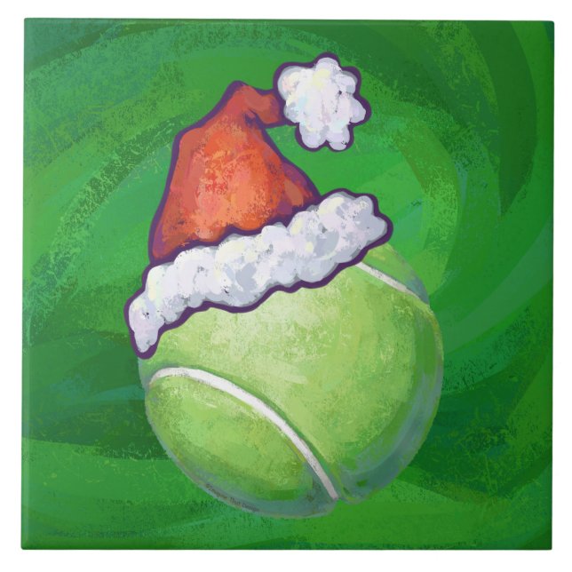 Carreau En Céramique Tennis Ball Christmas Green (Devant)