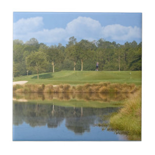 Carreau En Céramique Terrain de golf sur la tuile verte