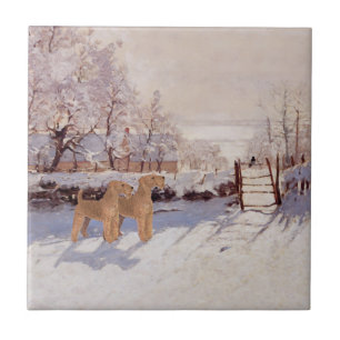 Carreau En Céramique Terriers Irlandais en Hiver