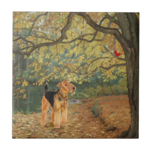 Carreau En Céramique Tervueren Airedale Terrier Ornithologie