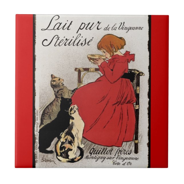 Carreau En Céramique Test du lait pour les Kitties (Devant)