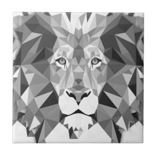 Carreau En Céramique Tête de lion géométrique cool