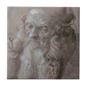 Carreau En Céramique Tête d'un vieil homme par Albrecht Durer