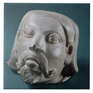 Carreau En Céramique Tête polie de grès d'un étranger, Sarnath, 3èm