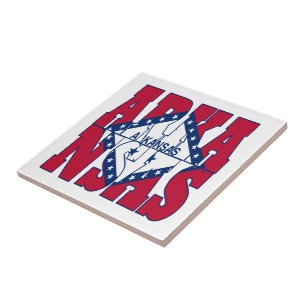 Carreau En Céramique Texte du drapeau de l'État de l'Arkansas