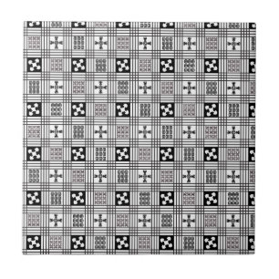 Carreau En Céramique Textile noir et blanc d'Adindra