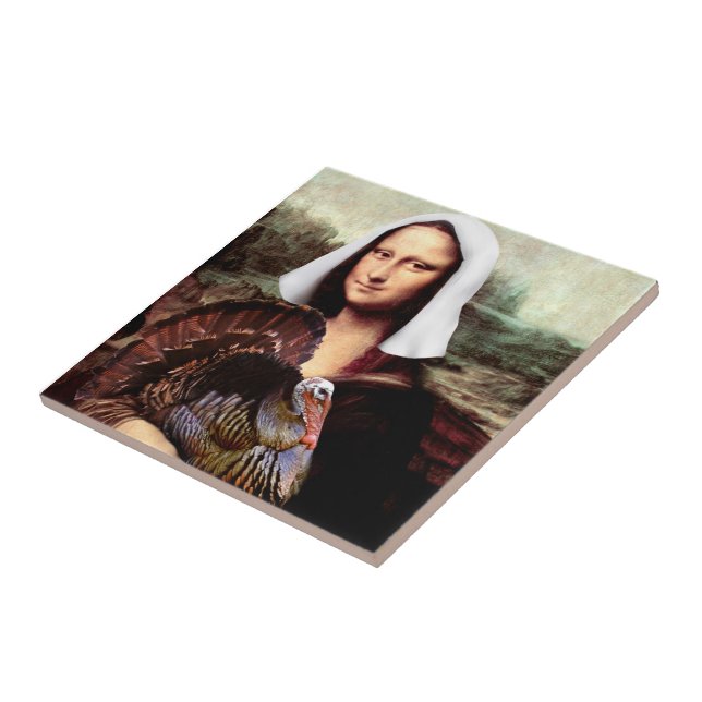 Carreau En Céramique Thanksgiving Mona Lisa Pilgrim (Côté)