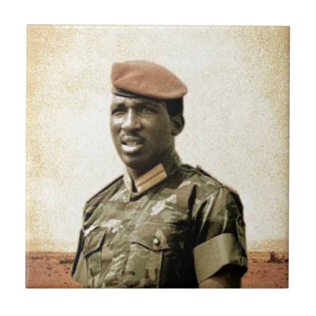 Carreau En Céramique Thomas Sankara - Burkina Faso - président africain (Devant)