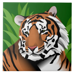 Carreau En Céramique Tigre Dans La Jungle