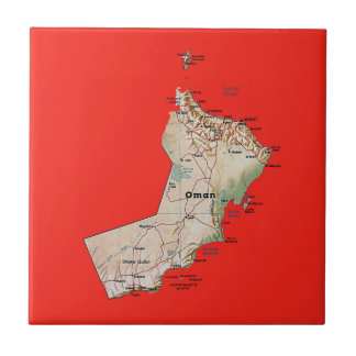 Carreau En Céramique Tile de carte d'Oman