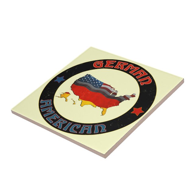 Carreau En Céramique Tile de drapeaux allemands américains (Côté)