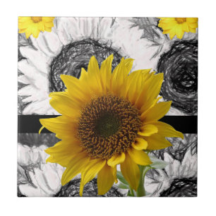 Carreau En Céramique Tile de tournesol en céramique