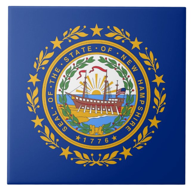 Carreau En Céramique Tile drapeau de l'État du New Hampshire (Devant)
