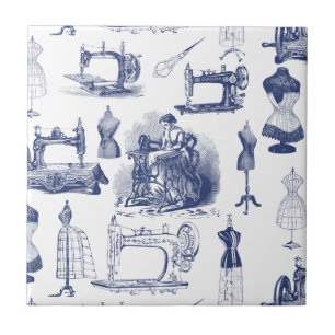 Carreau En Céramique Toile de couture vintage