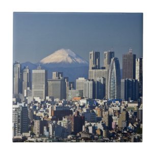 Carreau En Céramique Tokyo, Skyline du quartier de Shinjuku, Mont Fuji