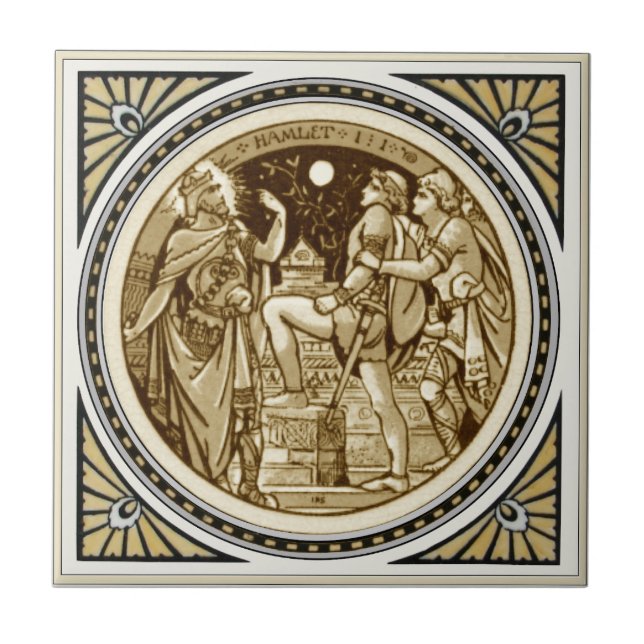 Carreau En Céramique Tôle de la série Shakespeare Repro Minton (Devant)