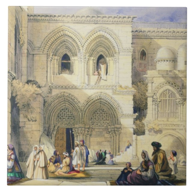Carreau En Céramique Tombe sainte, à Jérusalem (litho de couleur) (Devant)