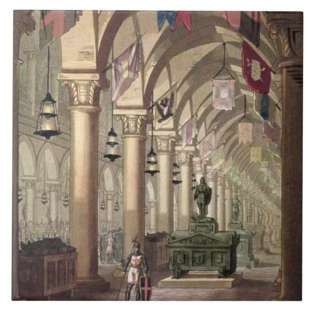 Carreau En Céramique Tombes des chevaliers Templar, c.1820-39 (Devant)