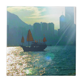 Carreau En Céramique Tons "ordure " d'Aqua de port de Hong Kong