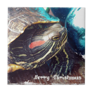 Carreau En Céramique Tortue de Noël