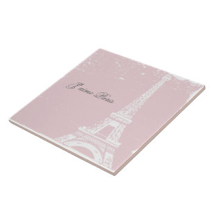 Carreau En Céramique Tour Eiffel rose Carrelage & Trivet