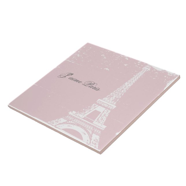 Carreau En Céramique Tour Eiffel rose Carrelage & Trivet (Côté)