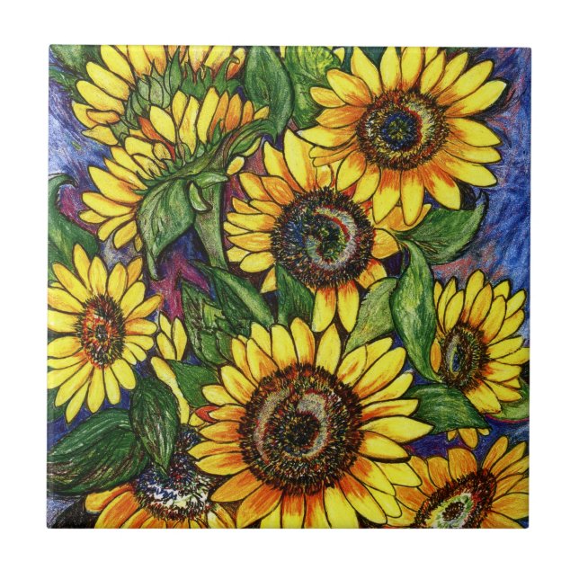 Carreau En Céramique Tournesols (Devant)