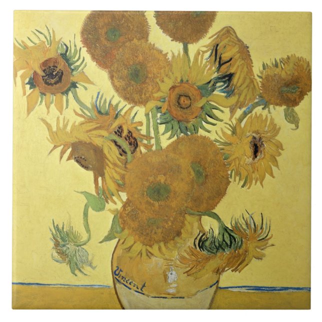 Carreau En Céramique Tournesols de Vincent van Gogh |, 1888 (Devant)