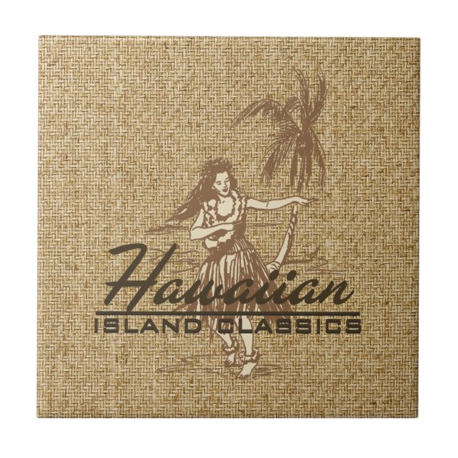 Carreau En Céramique Tradewinds Hula Girl Hawaiian Tile Trivet (Devant)
