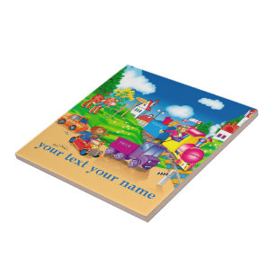 Carreau En Céramique train et voiture