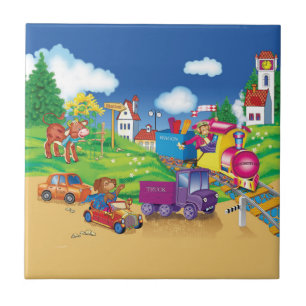 Carreau En Céramique train et voiture