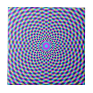 Carreau En Céramique treillis circulaire en tuiles bleu et rose