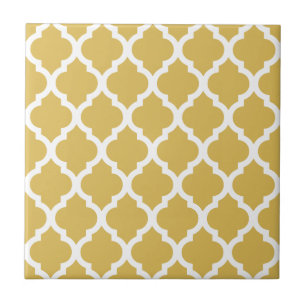 Carreau En Céramique Treillis marocain jaune de tuile de Misted